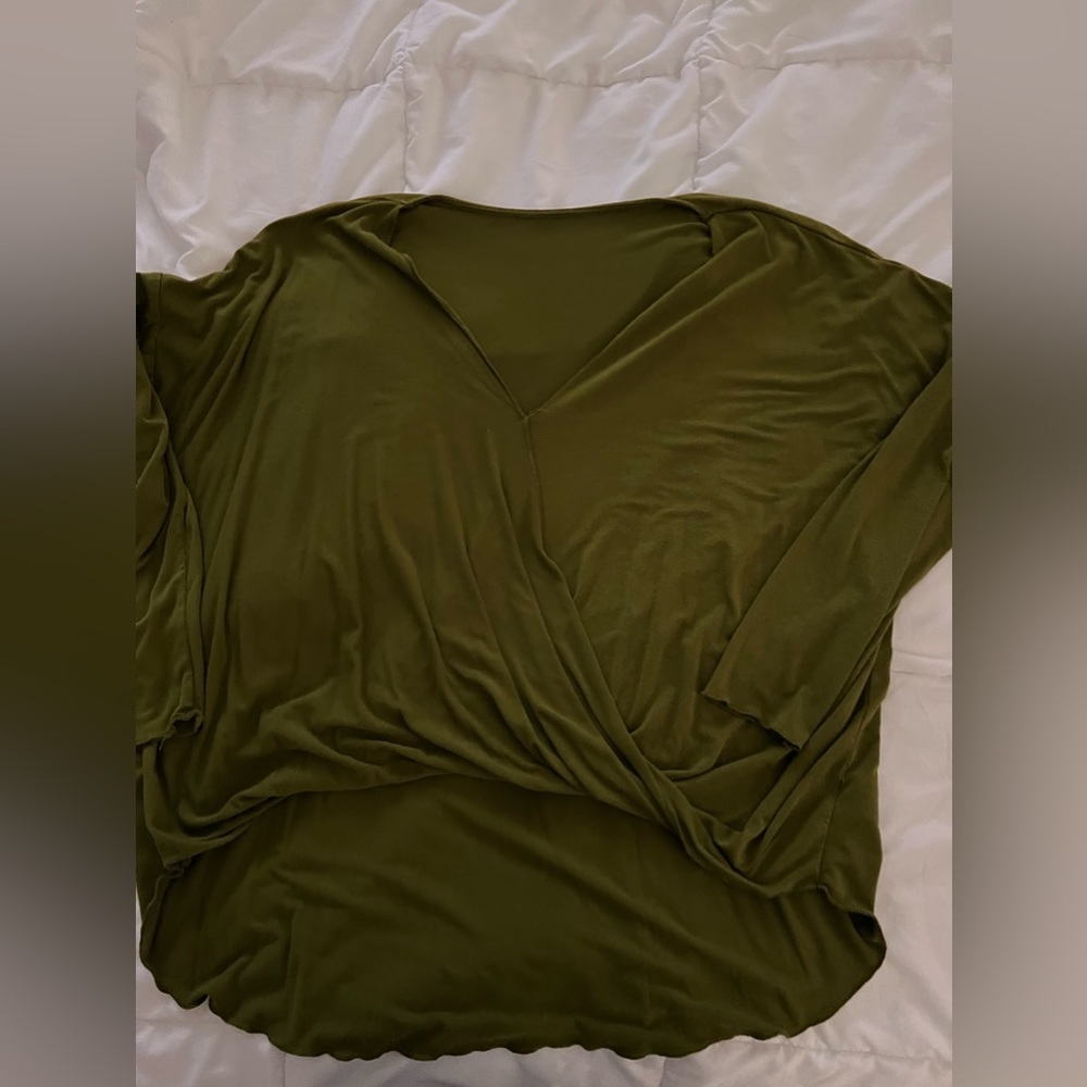 Olive green flowy blouse